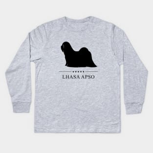 Lhasa Apso Black Silhouette Kids Long Sleeve T-Shirt